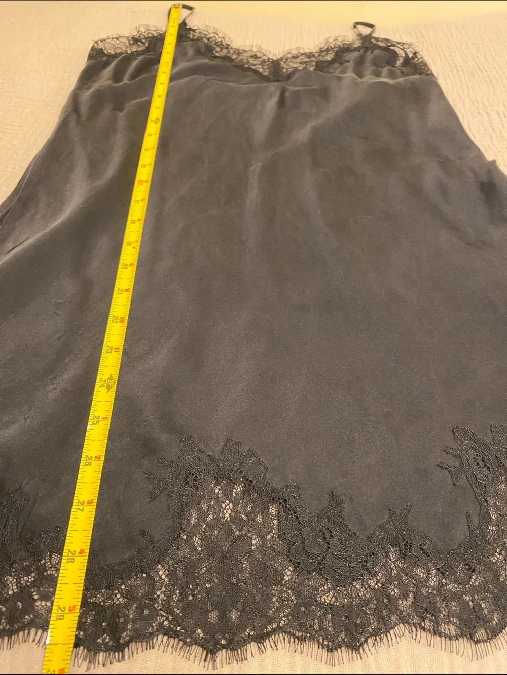 JOURNELLE SILK Black Lace-Trim Slip Dress - Women Intimates & Sleepwear. Size M